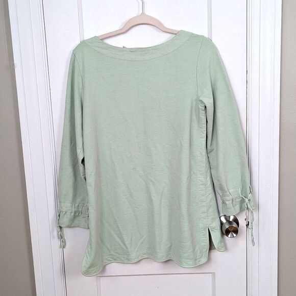 Soft Surroundings | Sage Green Cotton Blend Top Size Small - Picture 2 of 7